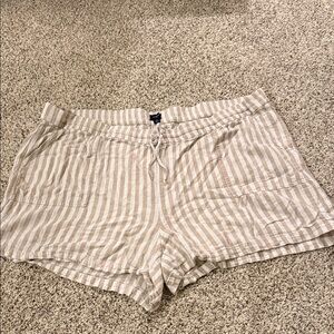 J. Crew Beige and White Striped Linen Shorts
